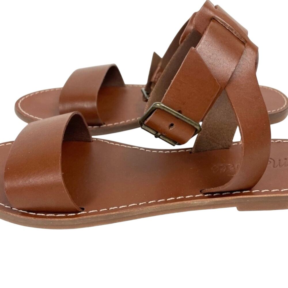 Madewell Strappy Brown Leather Sandals Size 9 - Picture 3 of 10